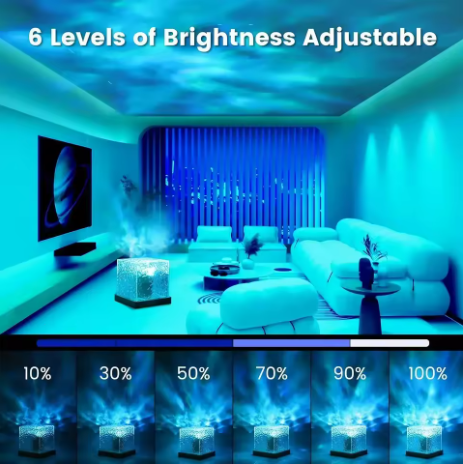 Aurora Crystal Cube – 16-Color LED Night Light Projector
