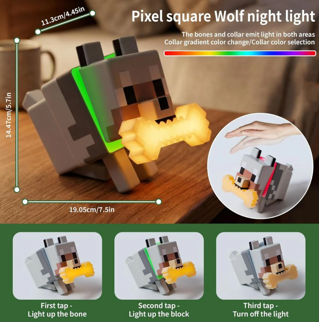 pixel style wolf light